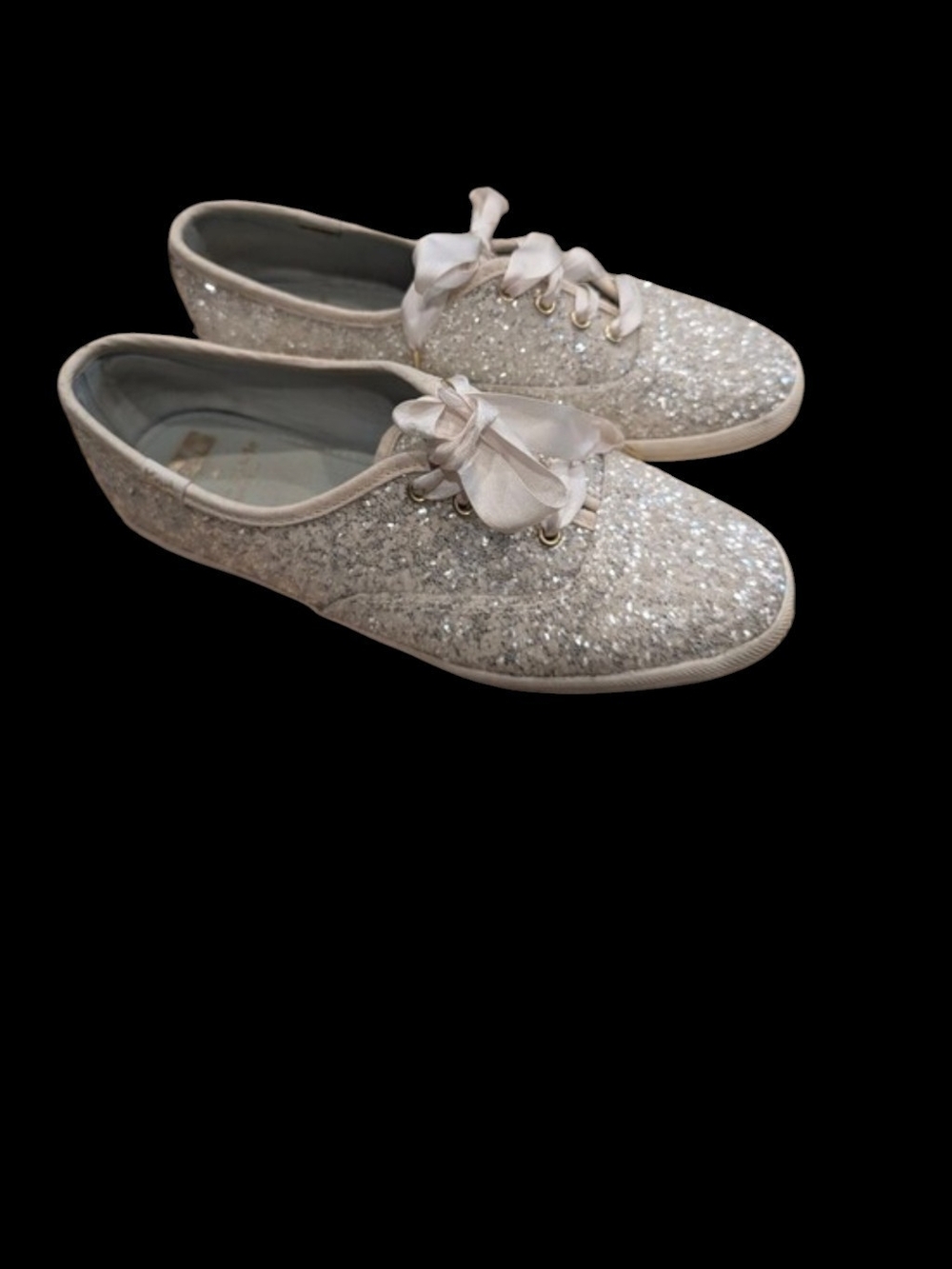 Kate Spade X Keds Women's Glitter Lace-Up Sneakers in Silver